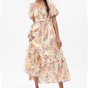 GAP X Loveshackfency puff sleeve tiered maxi dress